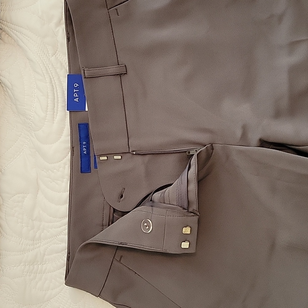 Straight Mid Rise Slacks - Picture 3 of 6